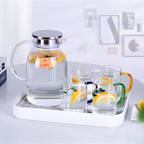 Glass cold kettle household water cup set living room cup set cross-border wholesale home hospitality drinking cup set