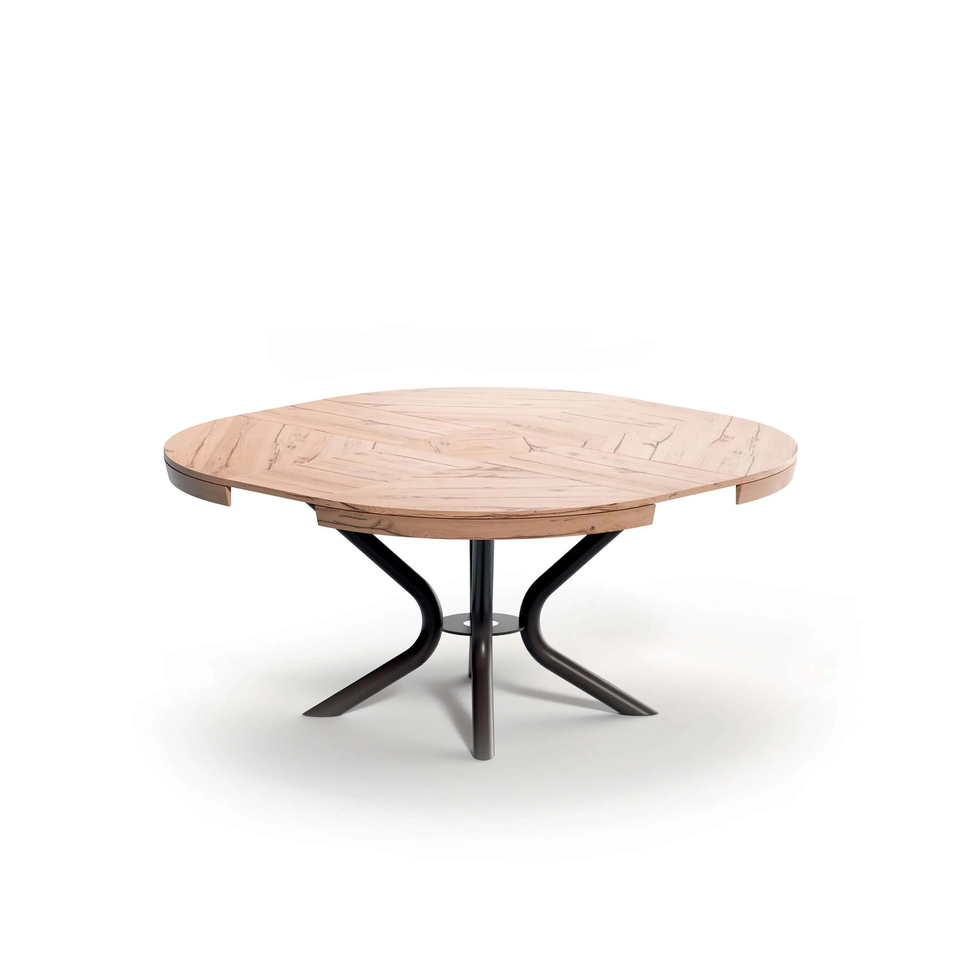 Mesa de comedor de madera maciza, troncos redondos, estilo antiguo, telescópico, plegable, mesa de comedor que no ocupa espacio, hogar 2024 nuevo