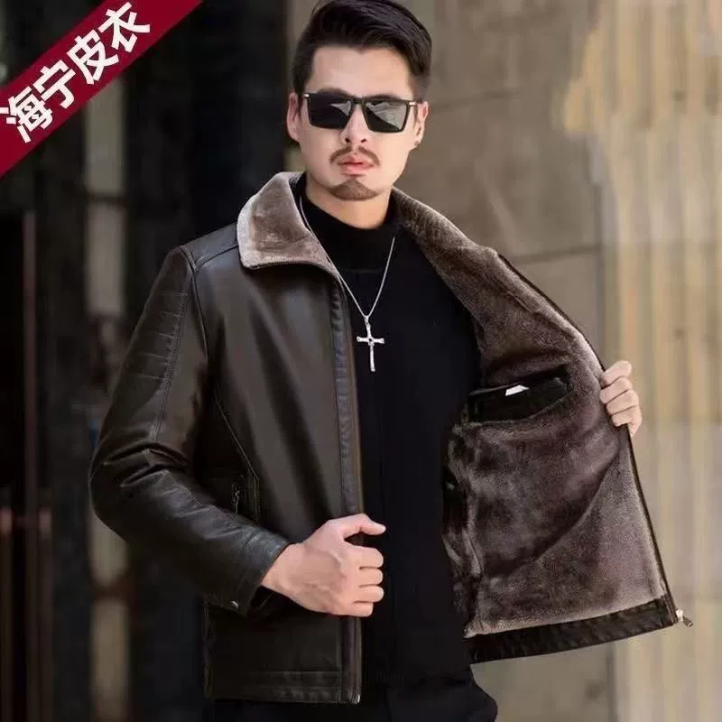 Тёплая куртка для мужчин, тёплая с плюшевой подкладкой, стиль для среднего возраста, размеры 170–190