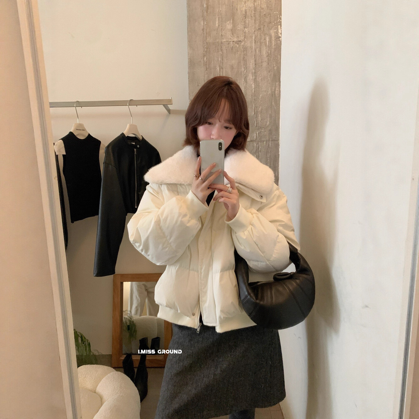 imiss 韩标！绝美奶呼呼~大毛领加厚高品质保暖羽绒服（领子可拆