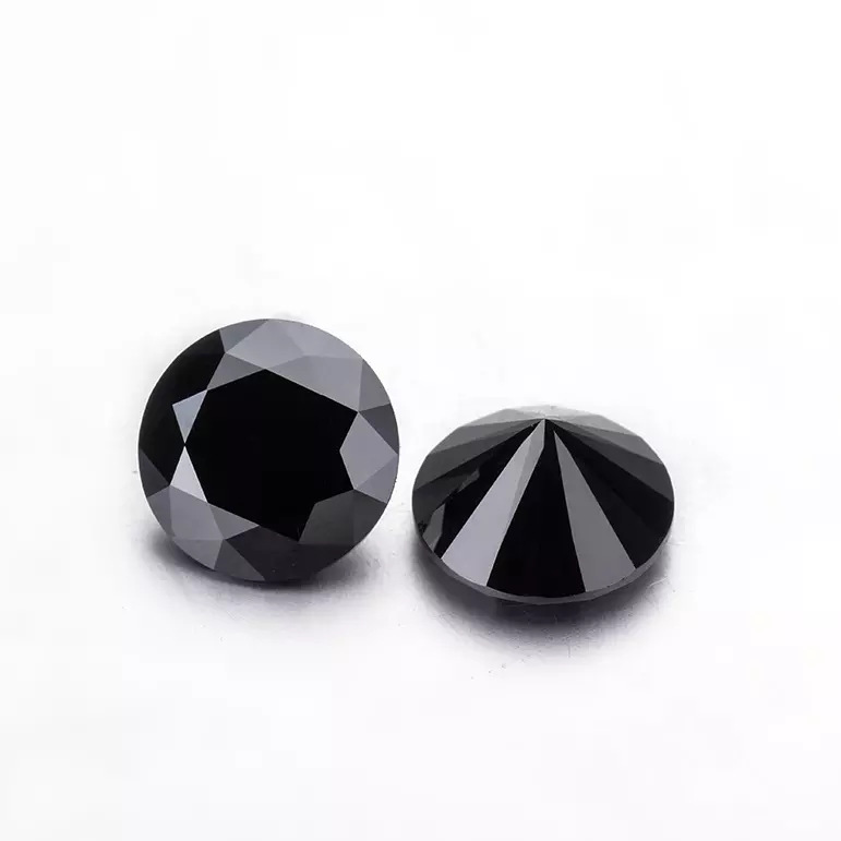 Transfronteriza caliente diamante negro de piedra desnuda redonda de piedra de mozanita un quilate dos quilates 1 / 2 / 3 quilates en stock