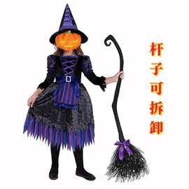 跨境爆款万圣节巫婆扫把cosplay女巫扫帚装饰哈利波特魔法扫帚道
