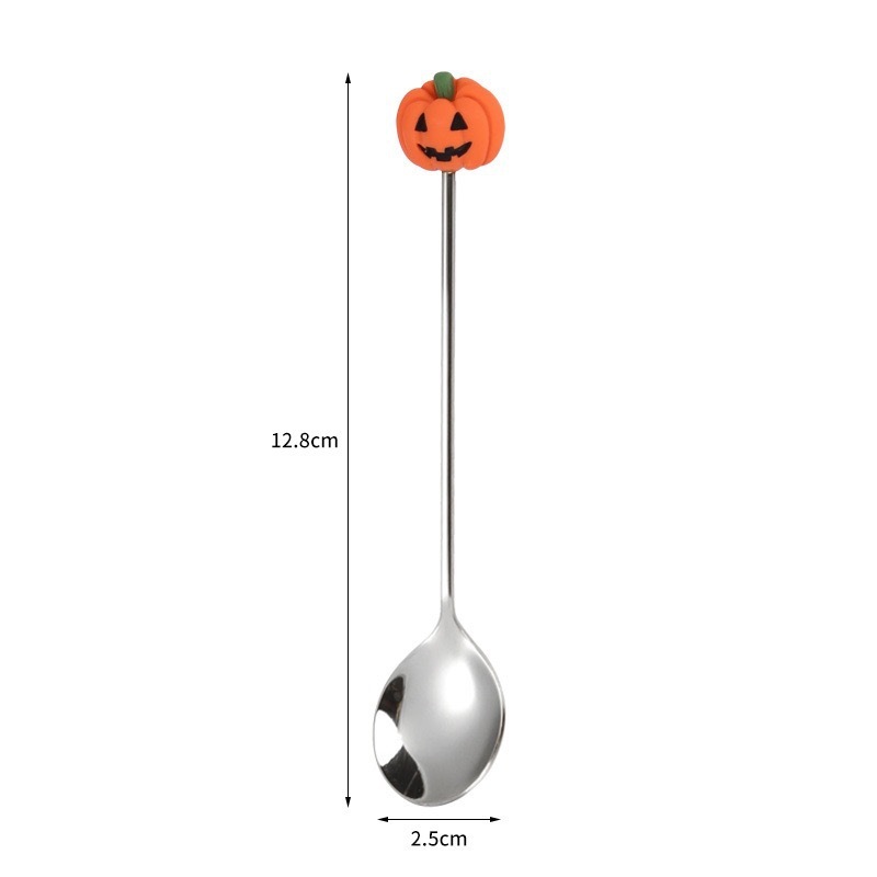 ステンレス鋼ハロウィーン食器セットフォークスプーンクリエイティブ漫画デザートスプーンコーヒー攪拌スプーンフルーツフォークデザートフォーク|undefined