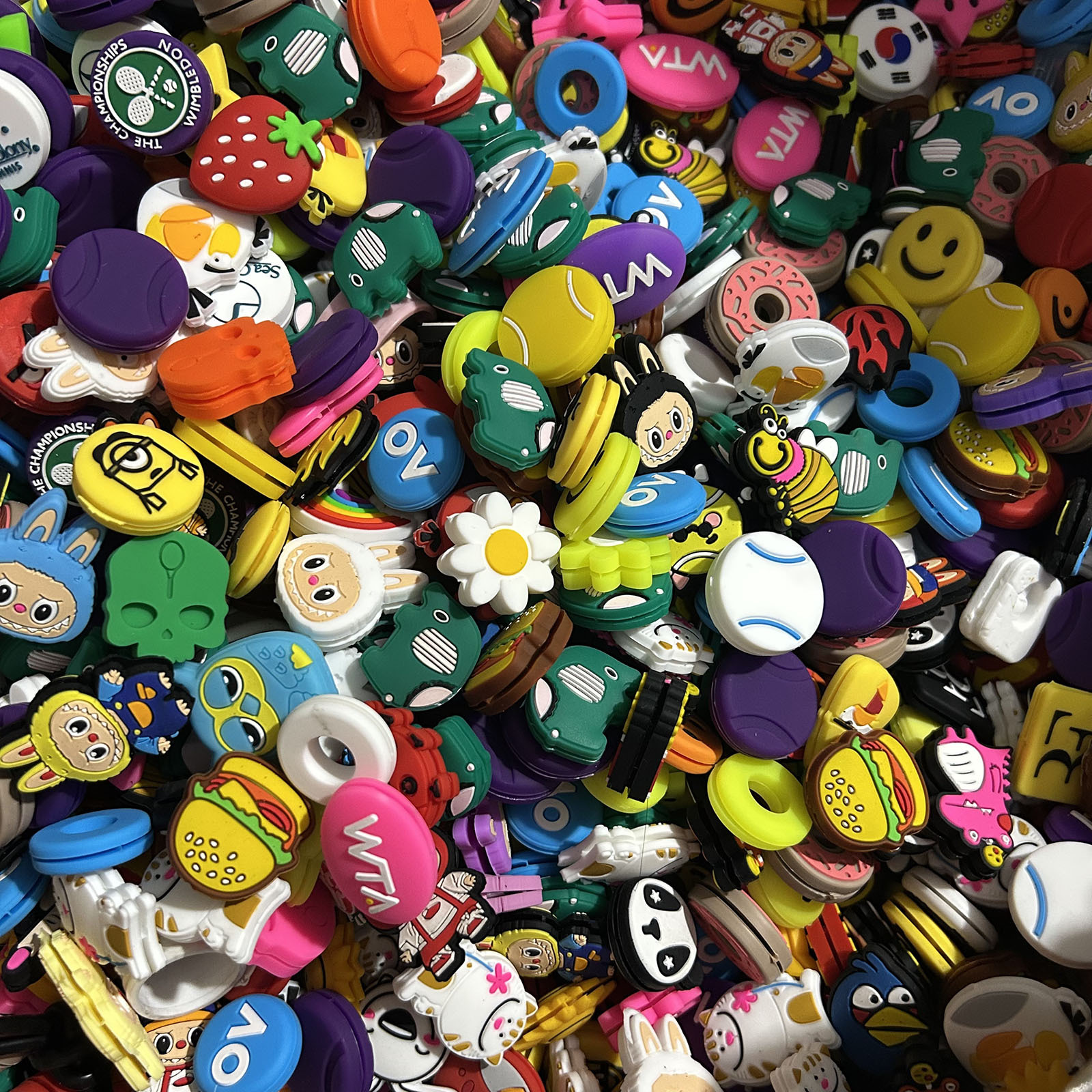 Spot Tail Goods Mixed and Matched Tennis Racket Shock Absorber Silicone Tennis Racket Shock Absorber Cartoon Letter Racket Accessories