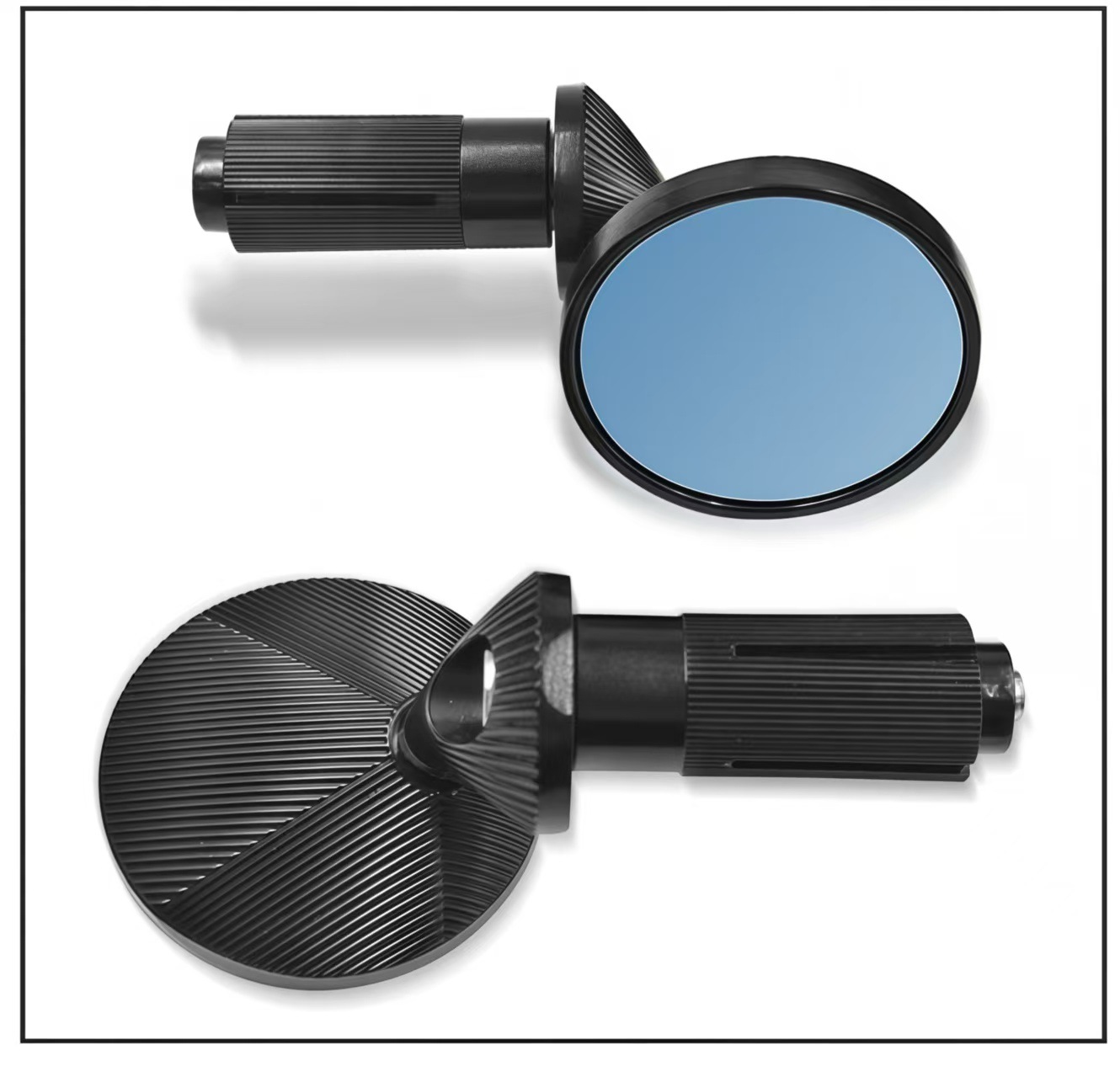 New Motorcycle Electric Vehicle Modification Accessories Aluminum Alloy Mini Handlebar Plug Small Round Rearview Mirror Handlebar Mirror