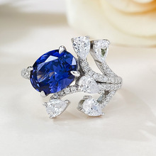 ¡¡�� S925�y�r��ͨ�ڿ�7*9mm�E�A̹ɣ�{��ָ�h�W��Ů��ֱ����