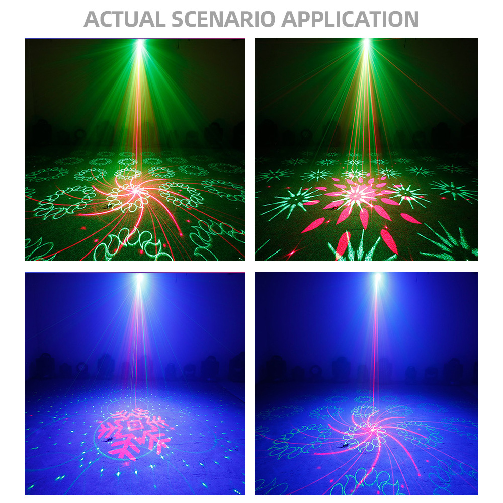 Control remoto LED rojo verde azul luz láser KTV colorido patrón color luz escenario colorido luz láser ESTRELLADO