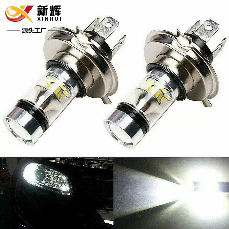 LED car headlight bulb (XINHUI) H4 100W, 20× Samsung 2323, 360° beam, 9–30V
