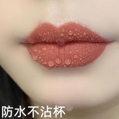 Non-fading, non-staining cinnamon-colored tomato-colored raincoat lip color, moisturizing matte, natural skin-toning, thick raincoat lip color