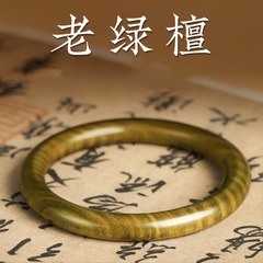 普陀山老绿檀木手镯女款新中式木质檀香文玩饰品小众精致礼物正品