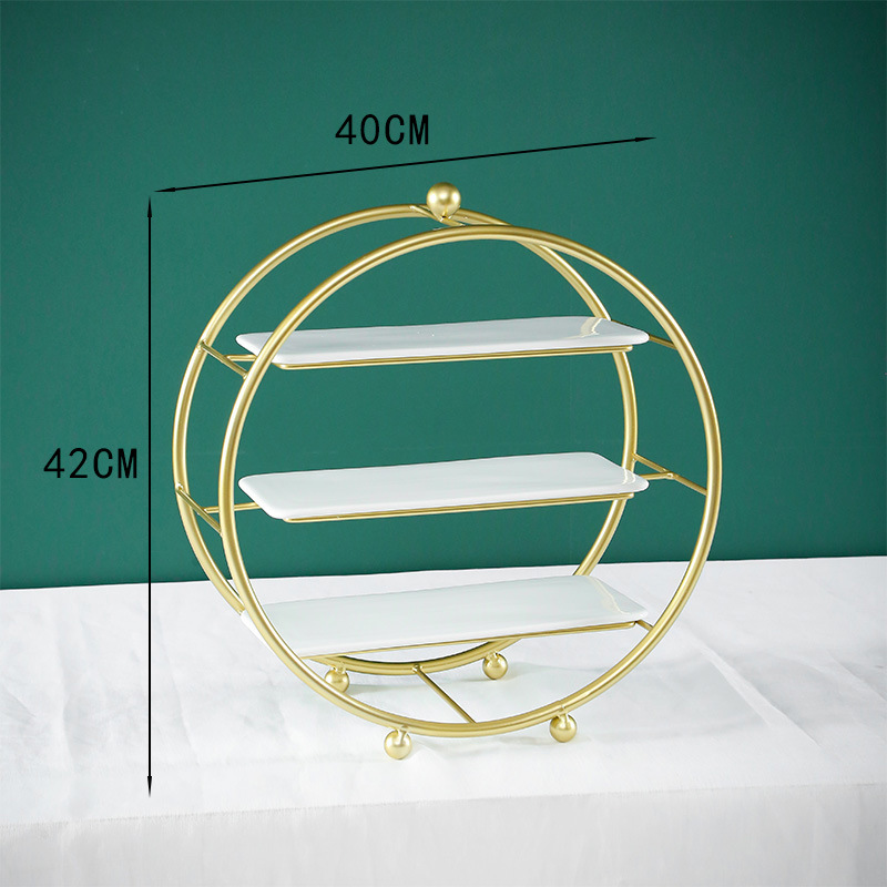 Decoración de postre europea estante de exhibición de decoración de boda bandeja de pastel de la tarde estante de refresco de té de comida fría mesa de descanso de té