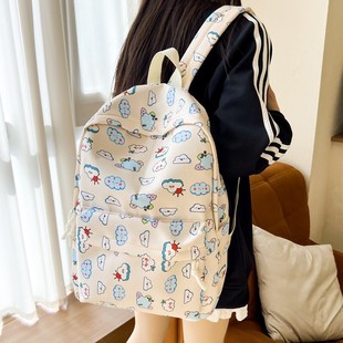 Cartoon Girly Heart Backpack Cute Fresh Cute Cat Bear Floral Backpack Versatile Casual Student School Bag