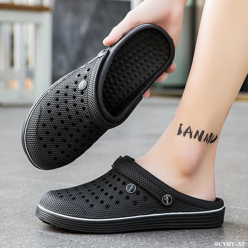남성 동굴 신발 여름 2024 새로운 의사 수술실 미끄럼 방지 슬립 온 느낌 BAOTOU 슬리퍼 캐주얼 샌들 트렌디