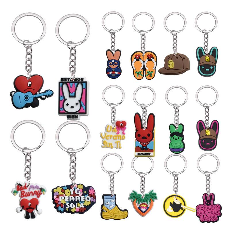 Bad Bunny Amazon Silver Cartoon Keychain Creative Cute Cartoon Accessories Bad Bunny Europe and America