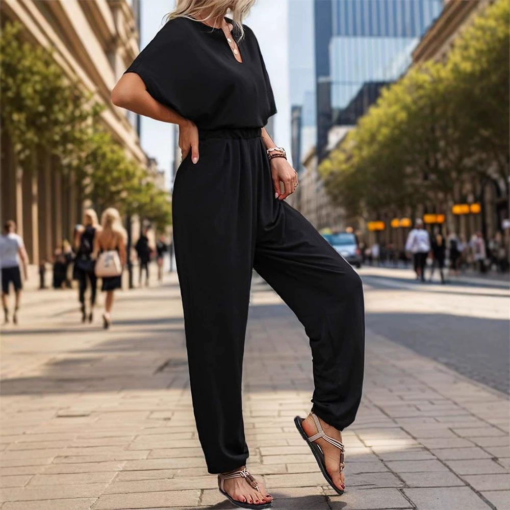 Summer overall, solid trousers, design bodysuit, Amazon, European style