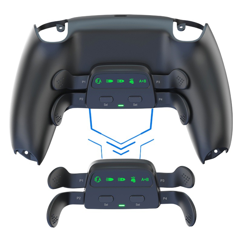 PS5 Elite cuatro teclas traseras antideslizantes bicolor goma suave clip trasero paleta CF-M502Edge controlador CHARMFOCUS