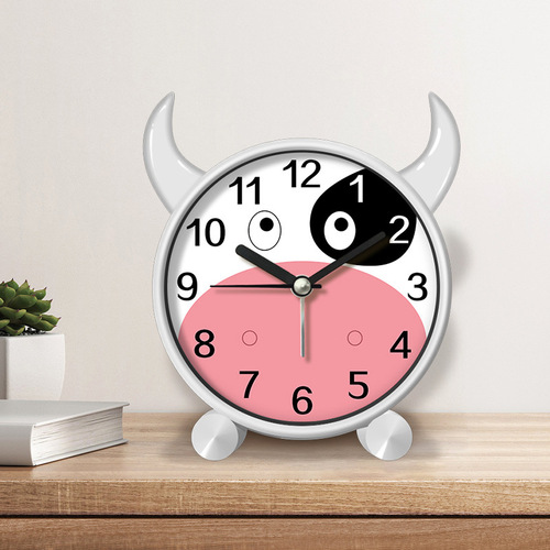 Cartoon kitten alarm clock student-specific bedroom children's room desktop clock mute cute creative children's small alarm clock