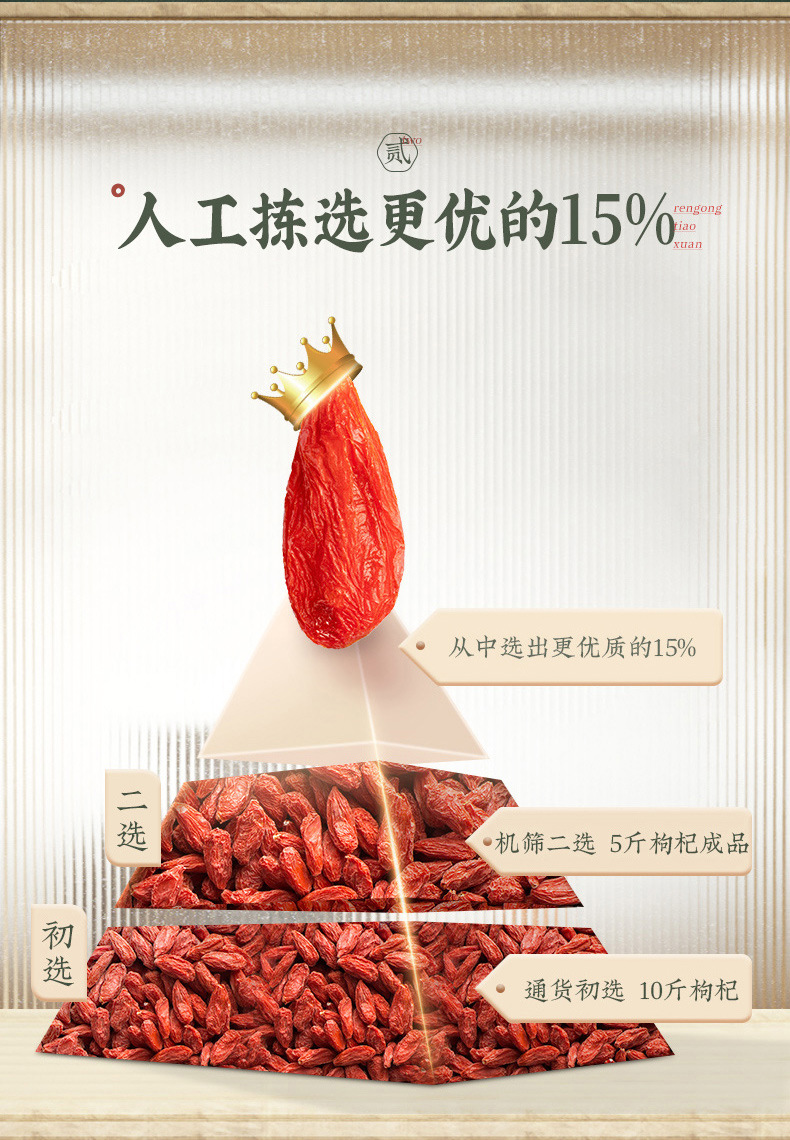 Premium Ningxia Goji Berries Gou Qi Zi 250g First Harvest Dried Red Wolfberry for Tea and Soup quality and texture