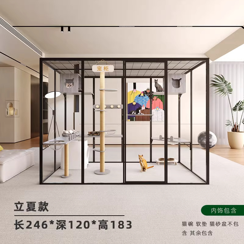 玻璃猫别墅猫房猫舍大型全景豪华猫笼猫咪房子宠物店猫柜工厂|undefined