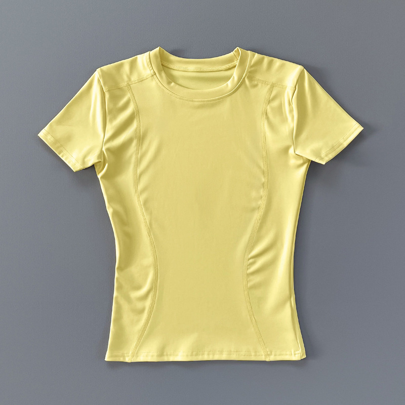 Yoga Tops for Women, Summer Quick-Drying T-Shirts, Tight-Fitting Short-Sleeved Plus-Size Running Gear, Gym Sports Shorts in Stock Yoga Tops for Women, Summer Quick-Drying T-Shirts, Tight-Fitting Short-Sleeved Plus-Size Running Gear, Gym Sports Shorts in Stock