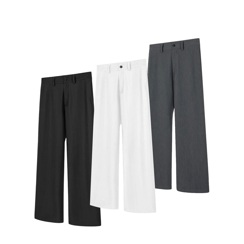 Heavy-weight tr blended drape A straight tube loose casual commuter trousers men's simple and comfortable trousers Heavy-weight tr blended drape A straight tube loose casual commuter trousers men's simple and comfortable trousers