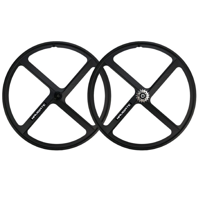 Factory Direct Sales 700C Dead Fly Four-Knife Magnesium Alloy One-Piece Wheel Set Dead Fly Bicycle One-Piece Wheel Set