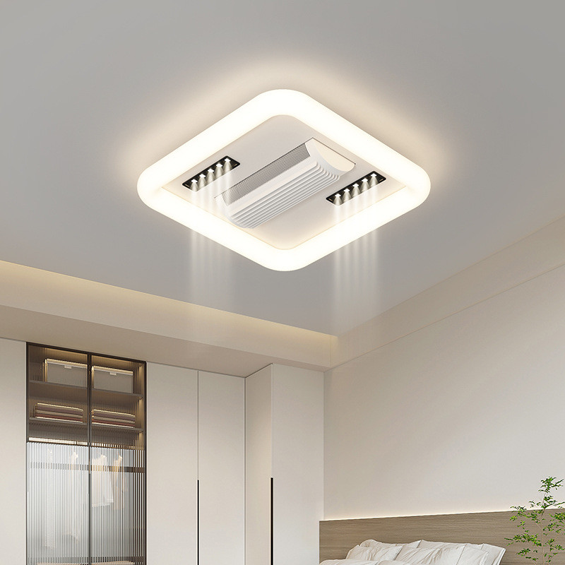 Lámpara de ventilador sin hoja 2025 nueva simple y moderna cálida protección de ojos inteligente ventilador de techo luz de frecuencia variable de la sala de estar luz principal