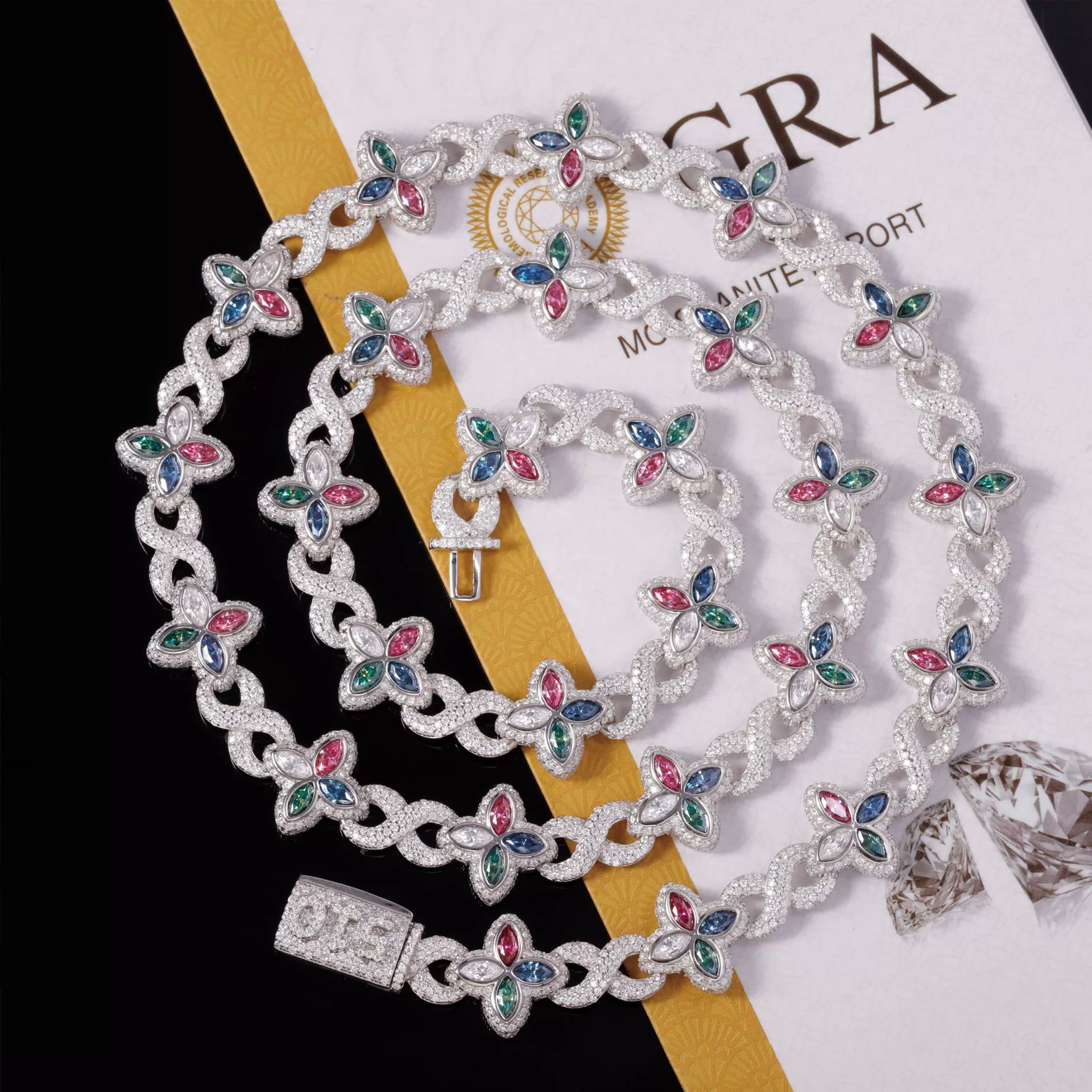 Изысканное цветное колье с четырехлистным клевером из серебра S925 с высококачественным муассанитом, новинка европейской и американской моды