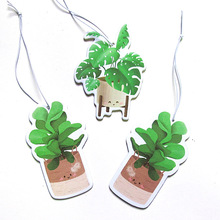 定制车载香薰片花盆动物形状个性异形吸水纸香片持久淡香挂饰吊坠