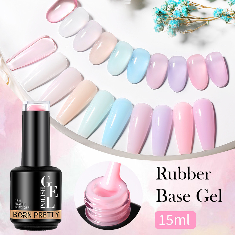 BORN PRETTY Nail Art Color Rubber Base Powder Penetrable Elastic Nail Functional Glue UV Phototherapy Glue