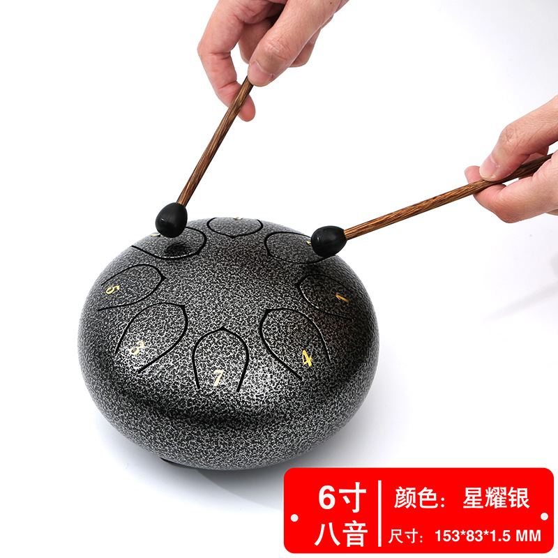 Fabricante fuente de 6 pulgadas 8 tonos 11 tonos instrumentos musicales tambor etéreo color vacío tambor sánscrito olvidar el polvo tambor olvidar la preocupación tambor Lotus