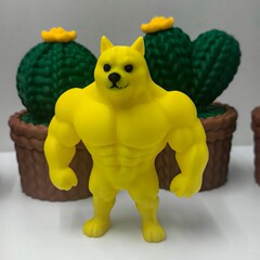跨境新品3d打印玩具创意肌肉小狗雕像工艺品土狗猛男玄关家居桌面
