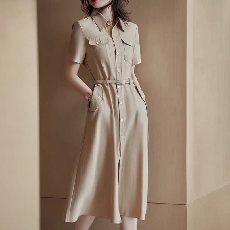 Big Sale Processing Dress Whitening Spring and Summer New Style Waist Slimming Look High Waist Elegant Shirt Skirt for Women Big Sale Processing Dress Whitening Spring and Summer New Style Waist Slimming Look High Waist Elegant Shirt Skirt for Women