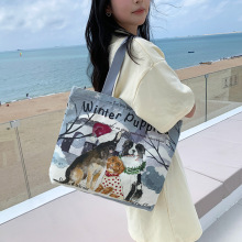 韩版新款帆布包包女大学生上课包单肩手提布袋厂家批发大容量布包