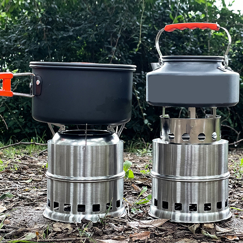 Portable charcoal grill factory-style foldable stainless steel alcohol stove outdoor campfire grill outdoor stove