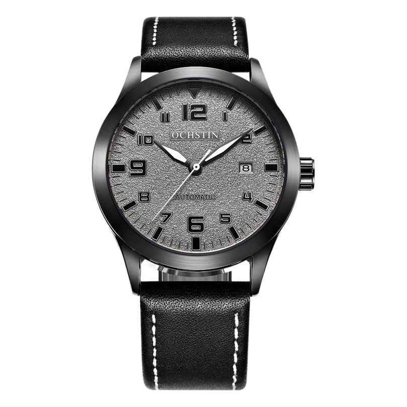 OCHSTIN augustden clásico dial grande de cuero reloj mecánico automático de moda casual reloj de negocios