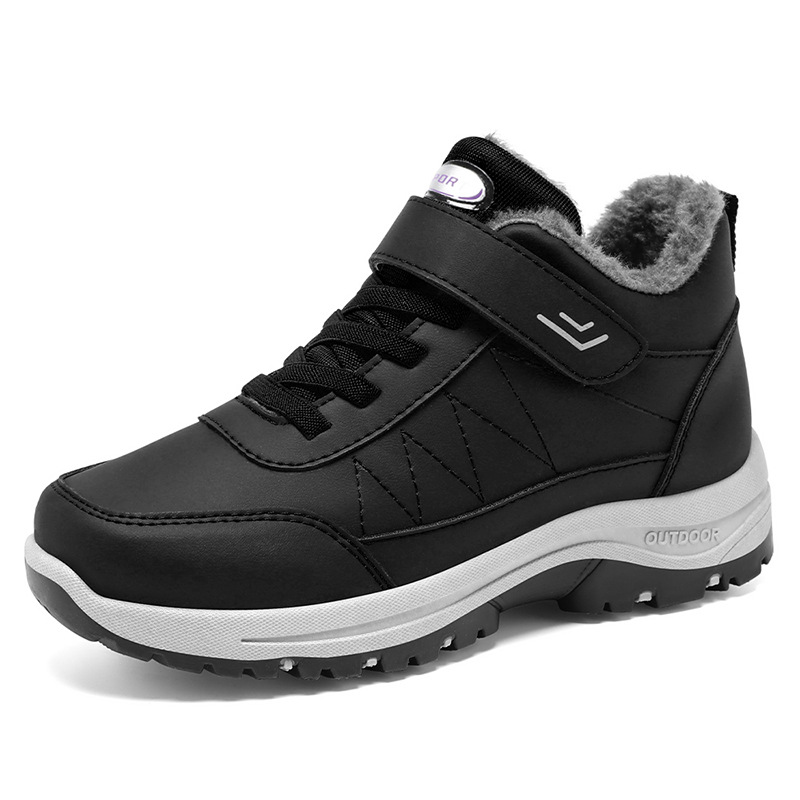 Zapatos de algodón masculino invierno más velcro engrosado botas de nieve casuales al aire libre velcro zapatos de caminar para hombres y mujeres