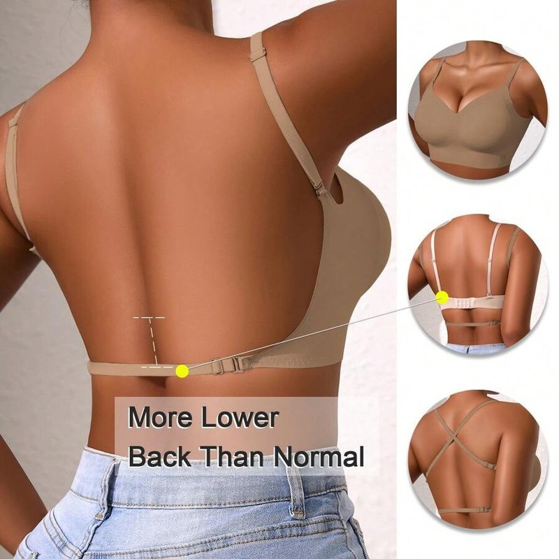 Manufacturer's Ready Stock European and American Amazon Temu Popular Summer Large U Backless Push-Up Bra with Multiple Ways to Wear