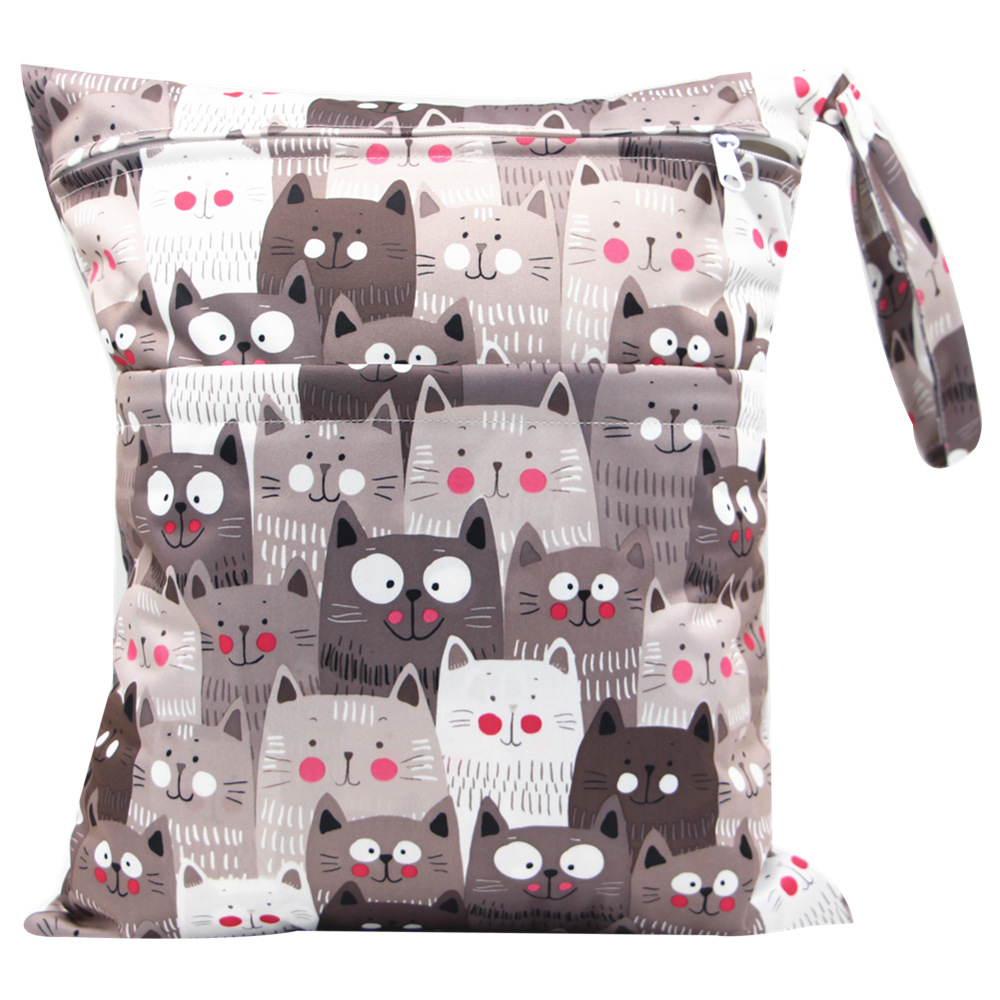 Asenappy bolsa de pañales 30*36cm bebé doble cremallera impresión impermeable bolsa de pañales cien tipos de impresión en stock