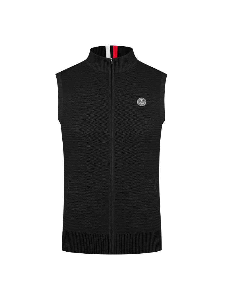 Áo vest len nam cổ đứng PGM – ấm áp mùa thu đông — YF501-màu xám, YF501-Đen, YF501-màu trắng chi tiết 14