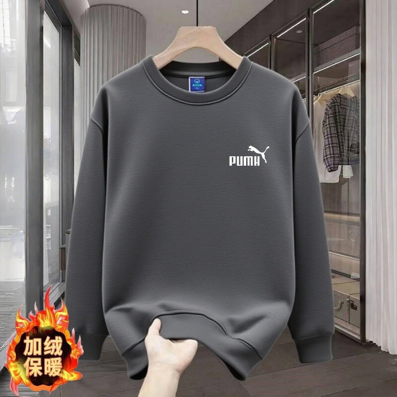 Cross-Border Fleece-Lined Trendy Brand Crew Neck Sweatshirt for Men, New Autumn and Winter Loose Long-Sleeve Pullover Top Cross-Border Fleece-Lined Trendy Brand Crew Neck Sweatshirt for Men, New Autumn and Winter Loose Long-Sleeve Pullover Top