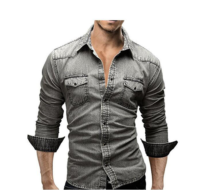 Chaqueta vaquera hombre algodón abrigo estilo americano_voghion.com