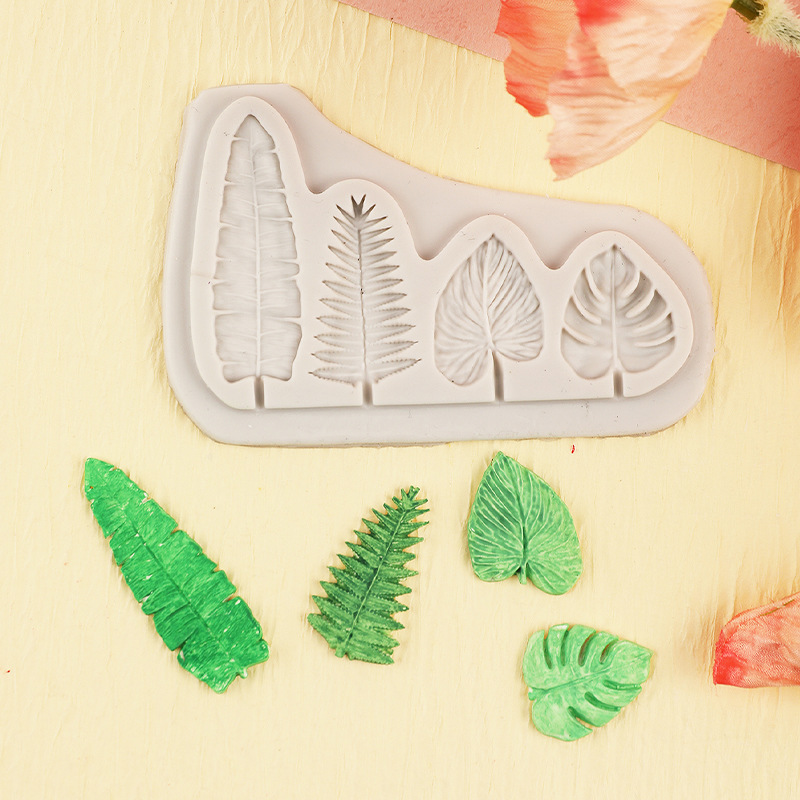 Hojas artificiales de silicona molde para hornear pastel decoración Fondant chocolate ritmo seco