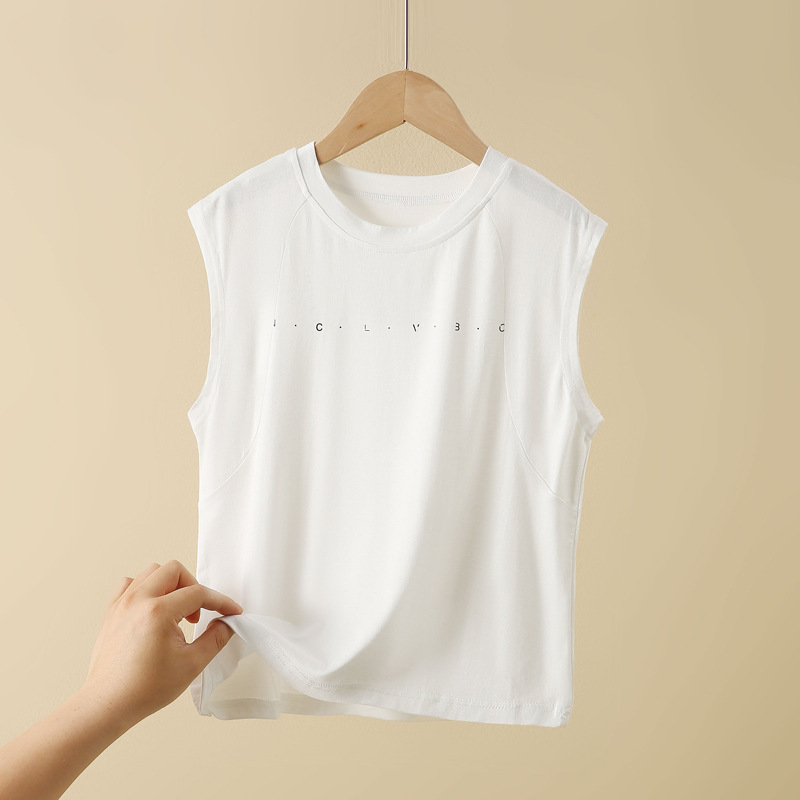 Children's Vest Summer Modal Boys' T-Shirt Boys' Sports Top Sleeveless Jersey for Older Children, Skin-Friendly and Soft