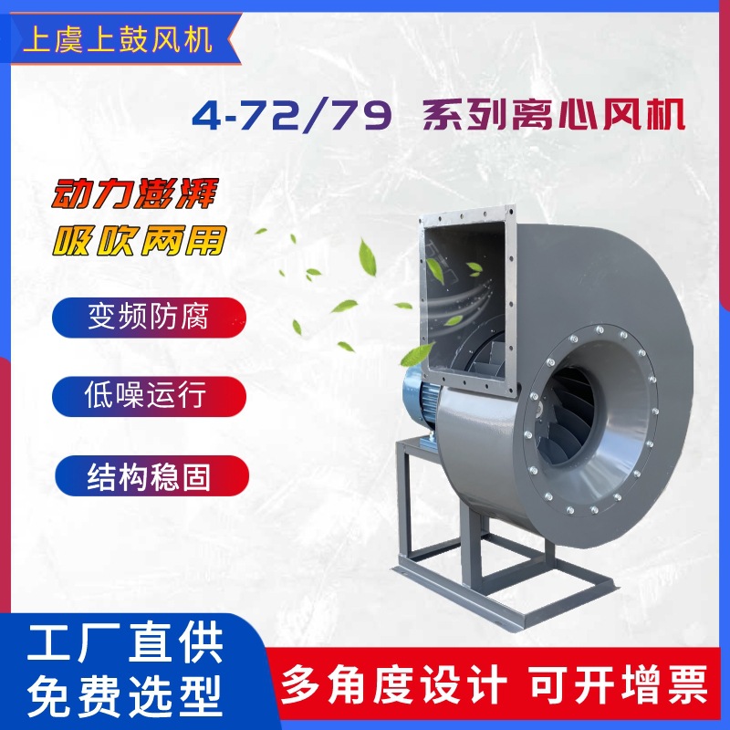 B4-72-I-3.2A  1.5kw   1688~3517m3/h干燥设备配套工业离心风机