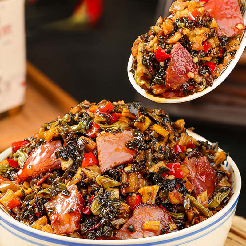腊肉外婆菜下饭菜湖南特产正宗湘西瘦肉开胃农家自制咸菜拌饭即食|undefined