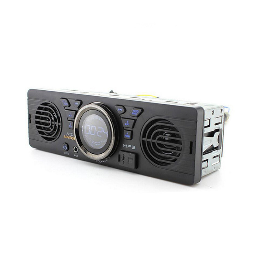 Single-DIN Car MP3 Player with Built-in Speaker, 12V Car Bluetooth Card-Insert FM Radio AV252