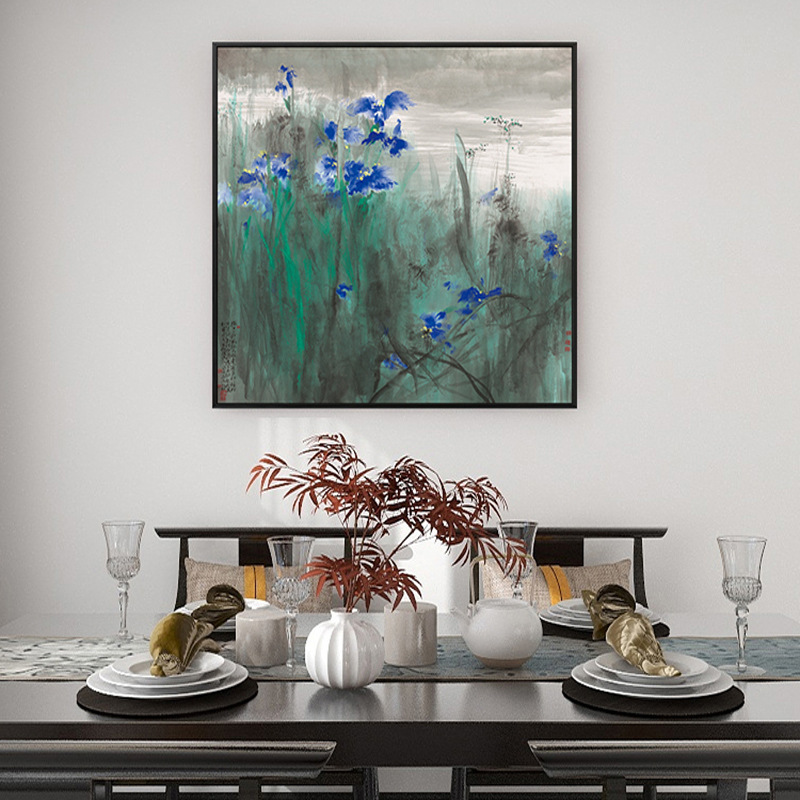 兰花花卉装饰画客厅餐厅书房卧室玄关入户挂画新中式水墨茶室壁画