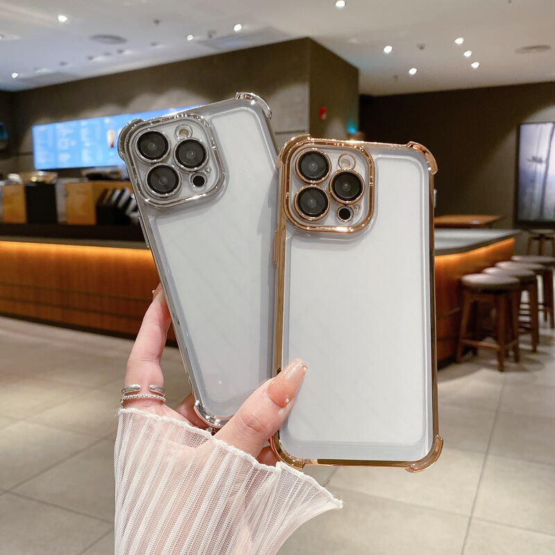 Suitable for iPhone 17 Airbag Phone Case, Apple 14 Electroplated Transparent 12 Full-Cover Lens Film Xr Anti-Drop Protective Case Suitable for iPhone 17 Airbag Phone Case, Apple 14 Electroplated Transparent 12 Full-Cover Lens Film Xr Anti-Drop Protective Case
