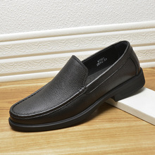 高档羊皮男鞋秋季爆款商务休闲皮鞋仿鹿皮软底低帮透气懒人工作鞋